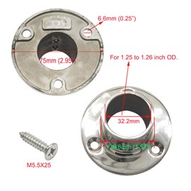 Douzime 90 Degree Boat Deck Handrail Rail Fitting Round Base 316 Marine Grade Stainless Steel for 1-1/4" Tube