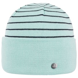 LIERYS Organic Cotton Turn-Up Hat - Beanie Hat - Knitted Look - Sustainable Cotton Hat - Unisex - Autumn/Winter, mint