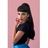 Clip-in fringe hairpiece/clip-in micro-bangs, thick, straight retro rockabilly style: Ida