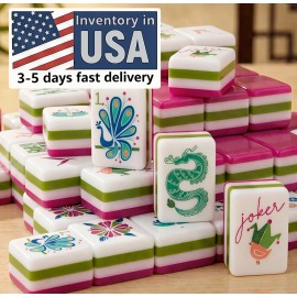 Sierra and Red Mahjong  Acrylic Mahjong Tiles 4-layer Engraved American Mahjong Tiles RTS WonderfulColor: Sierra / Dark Orange
