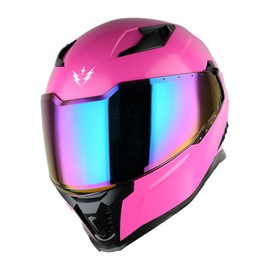 1Storm Motorcycle Full Face Helmet for Adults Men and Women Street Bike Racing Helmet DOT Approved with one Extra Clear Shield: KT828 Glossy Pink