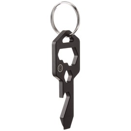CLOSS 8 in 1 Titanium Multitool Keychain- Bottle Opener, Screwdriver and Wrench (Black) (1, Black)