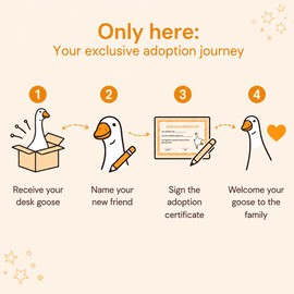 Oikomai 7 Inch Desk Goose with Adoption Certificate, Magnetic Goose Key Holder Statue, Cute Funny Desk Decor for Home Office, Ideal Gift for Christmas Birthday Housewarming