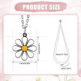 Mikovivi Daisy Necklace for Women, Daisy Flower Necklace Cute Daisy Pendant Necklace Sunflower Necklace Flower Jewelry Cheer up Gift for Her Birthday Valentine's Day (Silver)