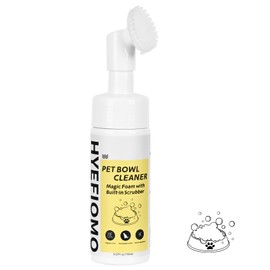 Hyefiomo Pet Bowl Cleaner with Brush - Plant-Based Formulated for Dogs and Cats, Effectively Cleaning Ways for Pet Food or Water Bowl, Fragrance-Free