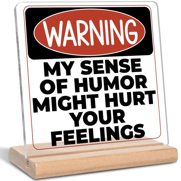 Funny Office Gifts for Men Women, Warning My Sense of