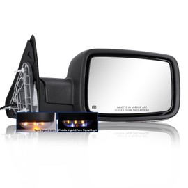 Side Mirror for Dodge Ram - Compatible with Towing Mirror 2009-2018 Dodge Ram 1500 2010-2018 Dodge Ram 2500 3500 4500 5500 with Power Heated Turn Signal Manual Folding Power Adjustment Only Right Side