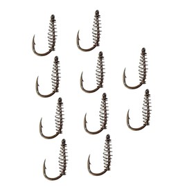 Gogogmee 10Pcs High-carbon Steel Spring Fishing Hooks Portable Silver Fishing Bait Hooks for Outdoor Fishing for River and Carp Fishing Accessories