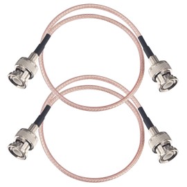 Boobrie 2-Pack BNC Male to Male Coaxial Cable RG316 11.8in BNC Male Pigtail Jumper HD-SDI Cable for CCTV DVR Camera Video Ham Radio Scanner