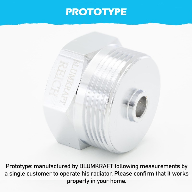 BLUMKRAFT Metal Adapter Compatible with Reich Radiators (Prototype) to M30