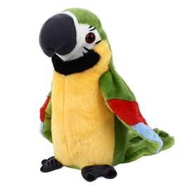 Electric Talking Parrot Plush Toy Soft Record Vocals Interactive Voice Talking Parrot Green