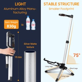 CAHAYA Floor Guitar Stand for Acoustic & Electric Guitars & Bass - Adjustable Height, Folding, Lightweight Travel Instrument Holder