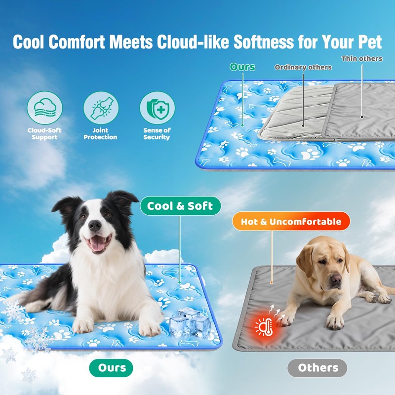 Dog Cooling Mat, Extra Large Cooling Dog Bed Mat for