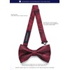 HISDERN Men's Bowtie, One-Touch Bowtie, with Chief, Adult, Weddings, Hook