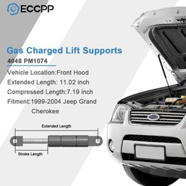 ECCPP Lift Supports Front Hood Struts 4048 Gas Charged Springs Shocks for Jeep Grand Cherokee 1999-2004 Set of 2