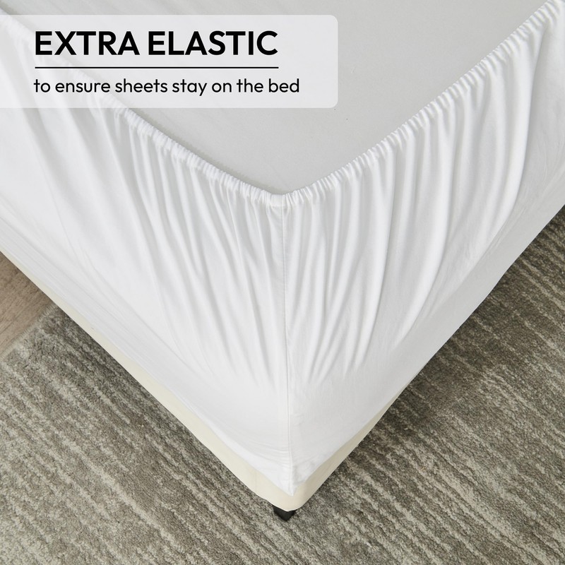 LINENOVA Single Size Fitted Sheet Only, 100% Vintage Washed Cotton
