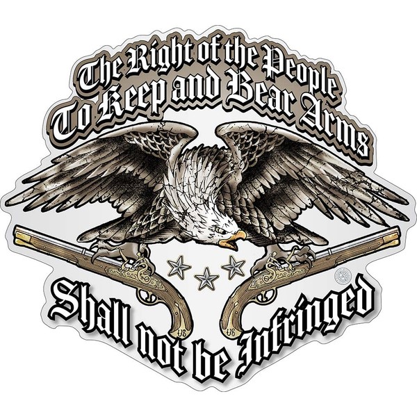 ﻿Erazor Bits 2nd Amendment Reflective Decals, (Eagle Tattoo) Sticker for