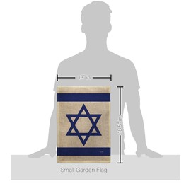 Breeze Decor Bandera de Israel Israeli Burlap Flag Pole Set Home Banner Lawn Yard Sign Room Post Gravesite Stand Cemetery Outdoor Tapestry Grandma Gifts Grave, Jewish Decorations Made in USA