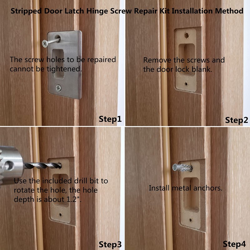 FIREFLYWEB Screw Door Security Hardware Reinforcement Jamb Repair Kit -