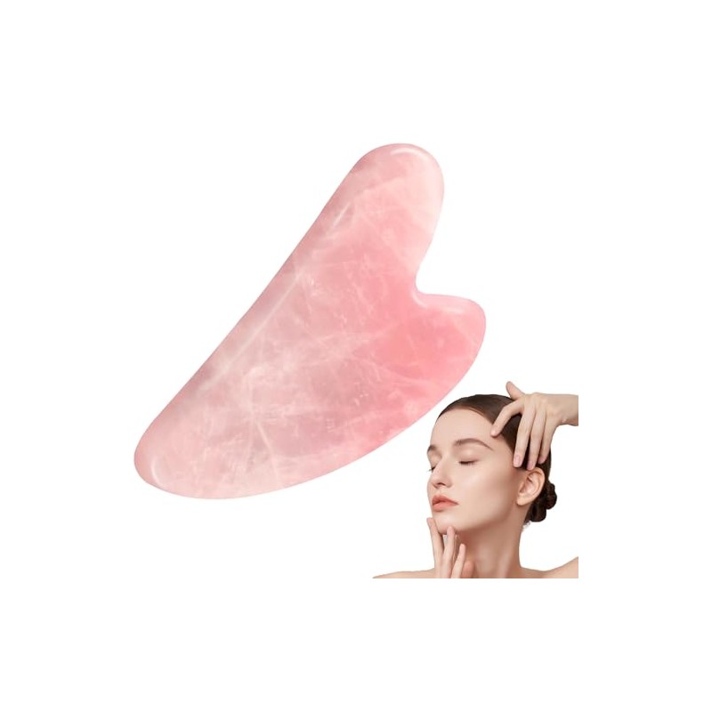 Premium Gua Sha Stone Face Massager Tool (Pink)
