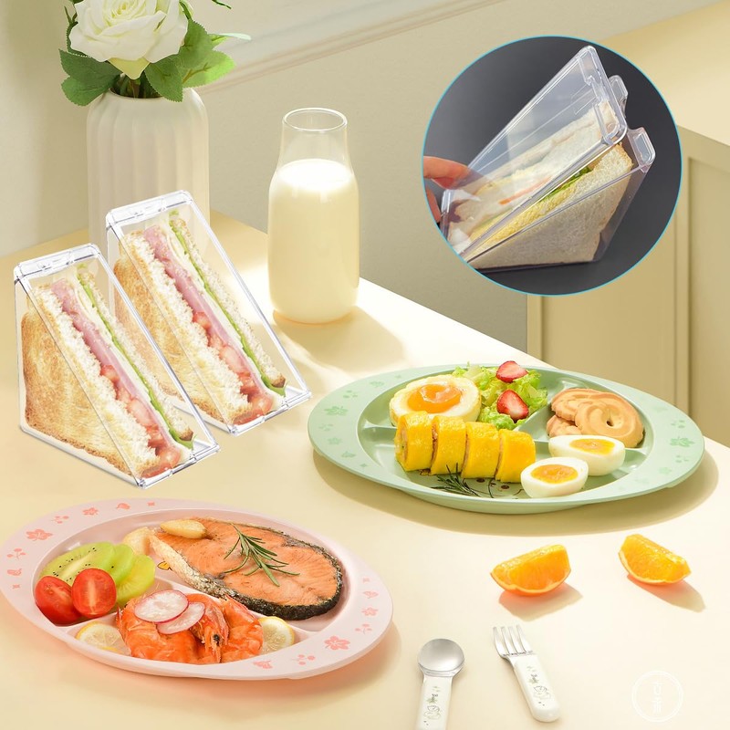 RHHGHY 2 Pcs Sandwich Boxes, Reusable Sandwich Container, Triangle Sandwich