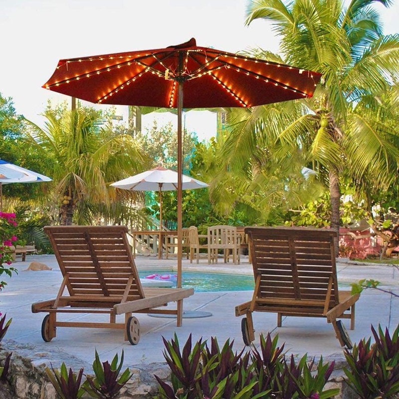 Outdoor Patio Umbrella Light Strings LED Umbrella Lamp with Remote