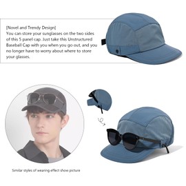 Clape Snapback 5 Panel Hat for Men Flat Bill Funny Trucker Hats Running (Blue)