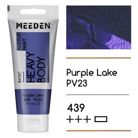 MEEDEN Acrylic Paint Purple Lake: 100ml Heavy Body Acrylic Paint Tube Bundled with Additional Titanium White Colour for Art Craft Painting