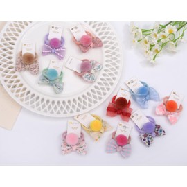 BIANHUAN Hair Rubber for Children, Baby Hair Elastic (8 x 2), Set of Hair Ornaments, Ribbon, Hair Clip, Birthday Gift (Colorful), colorful