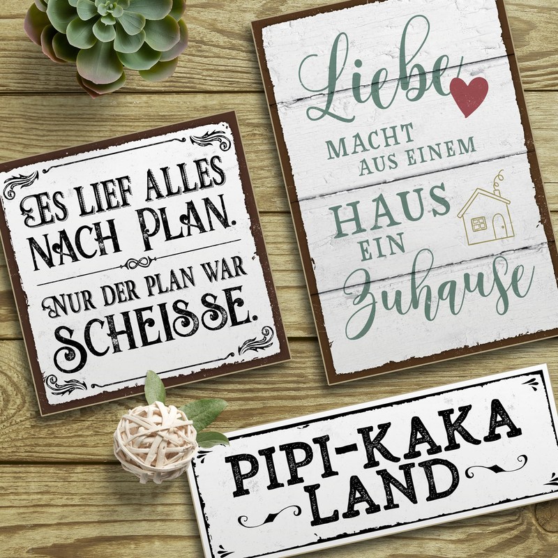 ARTFAVES® Wooden Sign with Saying ‘Ich mag bekloppte Menschen’ |