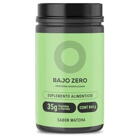 Bajo Zero Wpc Whey. Proteína de suero de leche sabor a matcha, 35 g de proteína por porción, sin azúcar añadida 864 g.