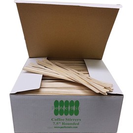 Perfect Stix Wooden Coffee Stirrer Stick, 7-1/2" Length (Pack of 100) - Packaging May Vary