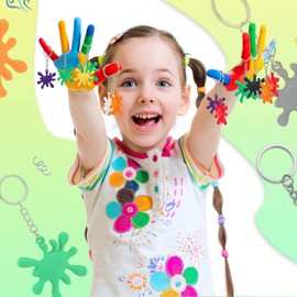 Taiyin Paint Splatter Keychains Art Party Favors Art Paint Party Decoration for Adults Gifts(48 Pcs)