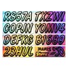 STIFFIE Whipline Chrome/Black 3" Alpha-Numeric Registration Identification Numbers Stickers Decals