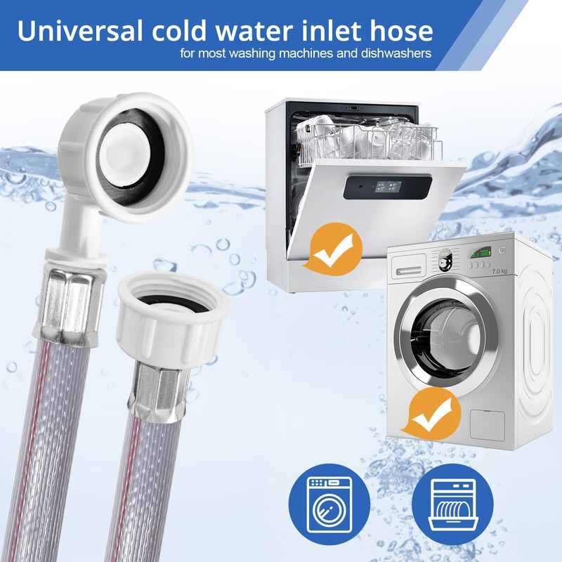 Universal Washing Machine Dishwasher Hose Cold Water Hose Fill Inlet