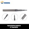 2 Flutes Tapered Ball Nose End Mill, R1mm Tip Radius,