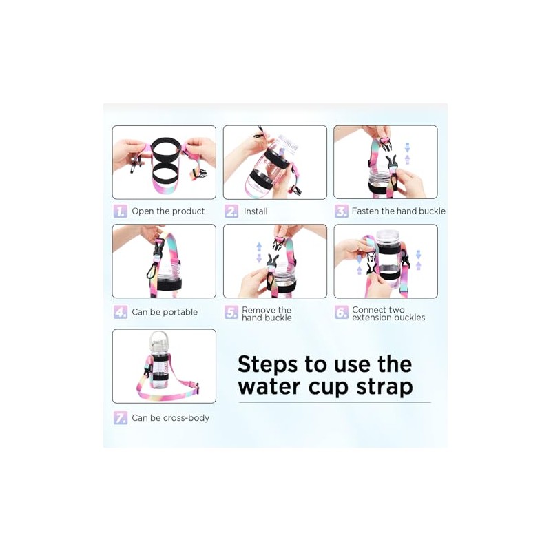 EasyAcc Universal Water Bottle Holder Strap with Carabiner