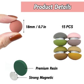 15 PCS Cute Refrigerator Magnets for Whiteboard Colorful Round Strong Fridge Magnets Set Aesthetic Decorative Magnets for Office, Kitchen, and Locker