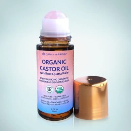 Organic Golden Castor Oil Roll-On with Rose Quartz 1.7oz