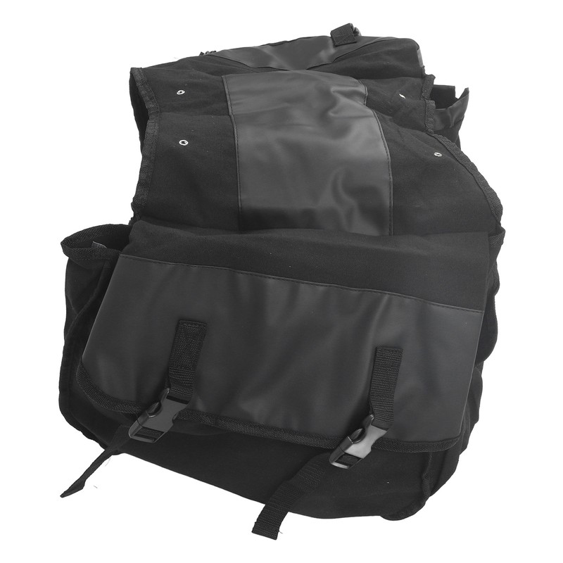 Bicycle Rear Seat Bag Black Large Capacity Canvas Waterproof Elastic