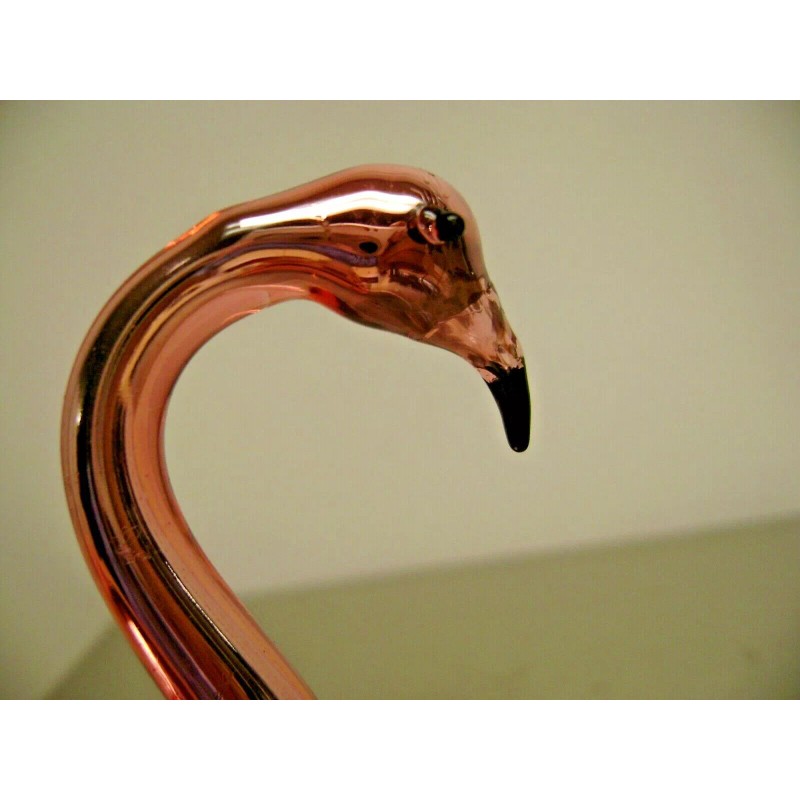 Christmas Street PINK GLASS FLAMINGO ORNAMENTS SET 6