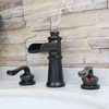 BATHLAVISH Oil Rubbed Bronze Bathroom Faucet 3 Hole 2-Handle Widespread