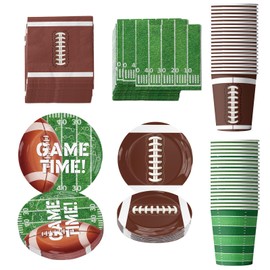 Football Party Decorations, Kids Football Party Favors, Football Party Supplies Set Serve 20, Includes Plates, Napkins Paper, Cups for Children's Birthday Party and Sports Themed Party for Boys
