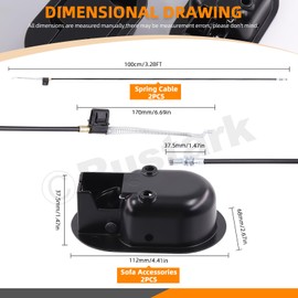 Rustark 2 Sets Metal Recliner Replacement Parts with Cable, Universal Recliner Release Pull Handle Replacement with Recliner Pull Cable for Most Recliner Couch Style Pull Chair Sofa