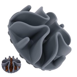 Slow Feeder Pet Dish, Prevention Bowl, Strong Suction Cup Included, Can be Cut, Reduces Stomach and Intestinal Strain (Gray, S 3.9 inches (10 cm)))