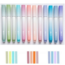 12 Pcs Aesthetic Highlighters, Surligneur, Pastel Highlighters Markers with Soft Chisel Tip No Bleed,Bible Highlighter for Journaling Notes School Office Supplies