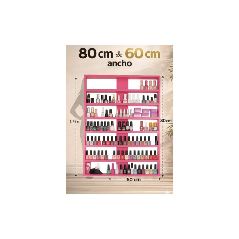 Esmaltero Exhibidor Maquillaje Repisa Multiuso Grande 80x60
