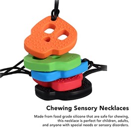 Collar de Masticación Sensorial de Silicona - Paquete de 5 Piezas - Ayuda para el Motor Oral - Masticable