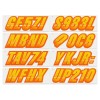 STIFFIE Techtron TT72 Boat PWC Letter Number Decal Registration YELLOW