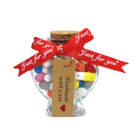 50 PCS Capsule Letters Message in a Bottle with Gifts Box Love Pills Notes Letters Cute Stuff Things Gifts for Boyfriend/Girlfriend Valentines Day Gifts (Rainbow)